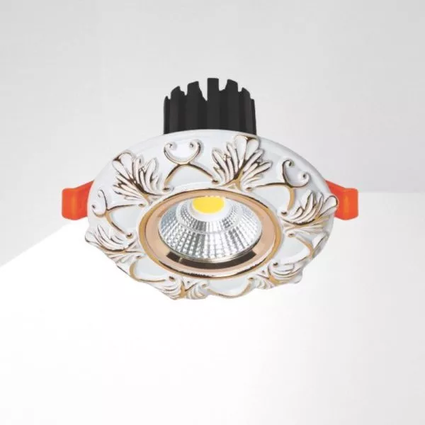 Đèn Downlight Âm Trần Nhà Phố, Biệt Thự Cổ Điển Cao Cấp, 10Wat, Mặt Poly Cao Cấp Afc02T
