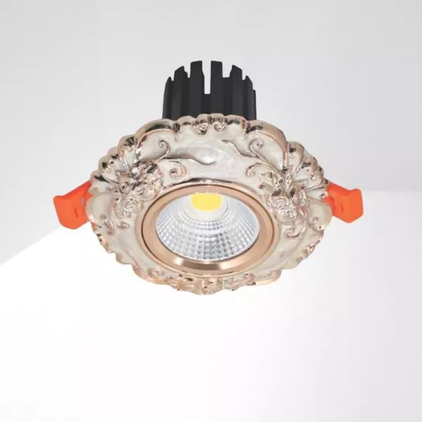 Đèn Downlight Âm Trần Nhà Phố, Biệt Thự Cổ Điển Cao Cấp, 10Wat, Mặt Puly Cao Cấp Afc03