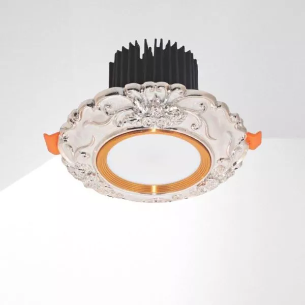 Đèn Downlight Âm Trần Nhà Phố, Biệt Thự Cổ Điển Cao Cấp, 12Wat, Mặt Puly Cao Cấp Afc03L