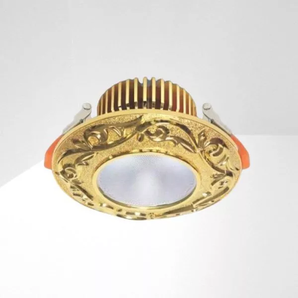 Đèn Downlight Âm Trần Nhà Phố, Biệt Thự Cổ Điển Cao Cấp, 15Wat, Thân Kim Loại Đồng Cao Cấp Afc006