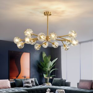 Đèn gắn trần Bắc Âu, chao thủy tinh cao cấp DT-77