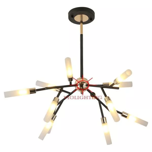 Đèn Gắn Trần Phòng Khách-Bàn Ăn, 12 Ống Thủy Tinh Nghệ Thuật Dc-137