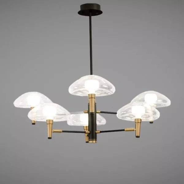 Đèn Gắn Trần Phòng Khách-Bàn Ăn Bán Cổ Điển Chao Thủy Tinh Nghệ Thuật Dc-160
