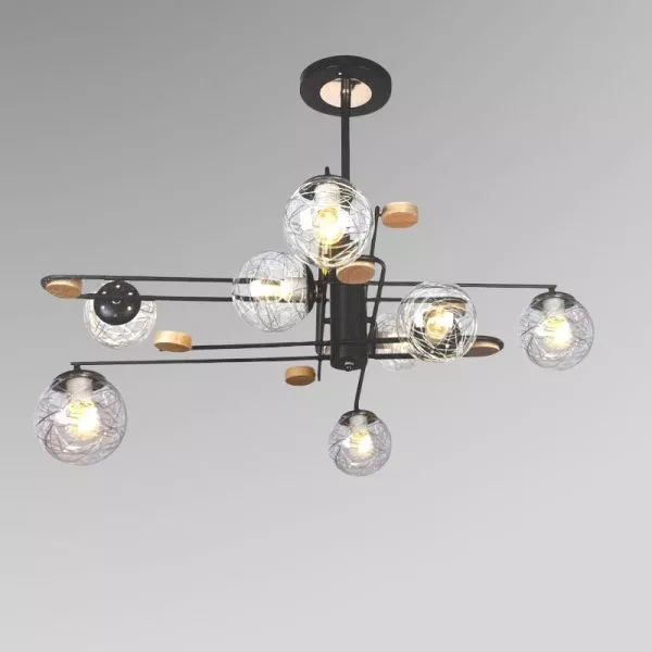 Đèn Gắn Trần Phòng Khách-Bàn Ăn, Chao Thủy Tinh Nghệ Thuật Dc-2102