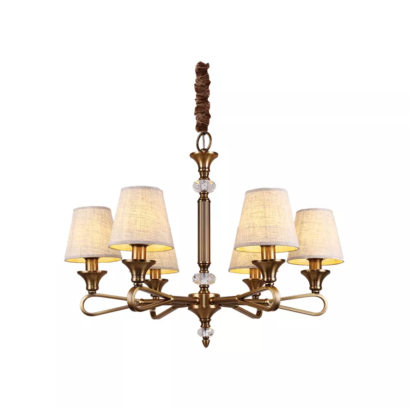 Đèn gắn trần phòng khách-bàn ăn, chao vải, phong cách vintage DC-2020 - Hình ảnh 3