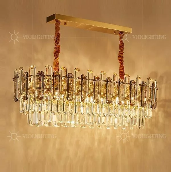 Đèn Gắn Trần Phòng Khách-Bàn Ăn Kiểu Ngang,Thẻ Phale Phối Màu Khói Dc-1056
