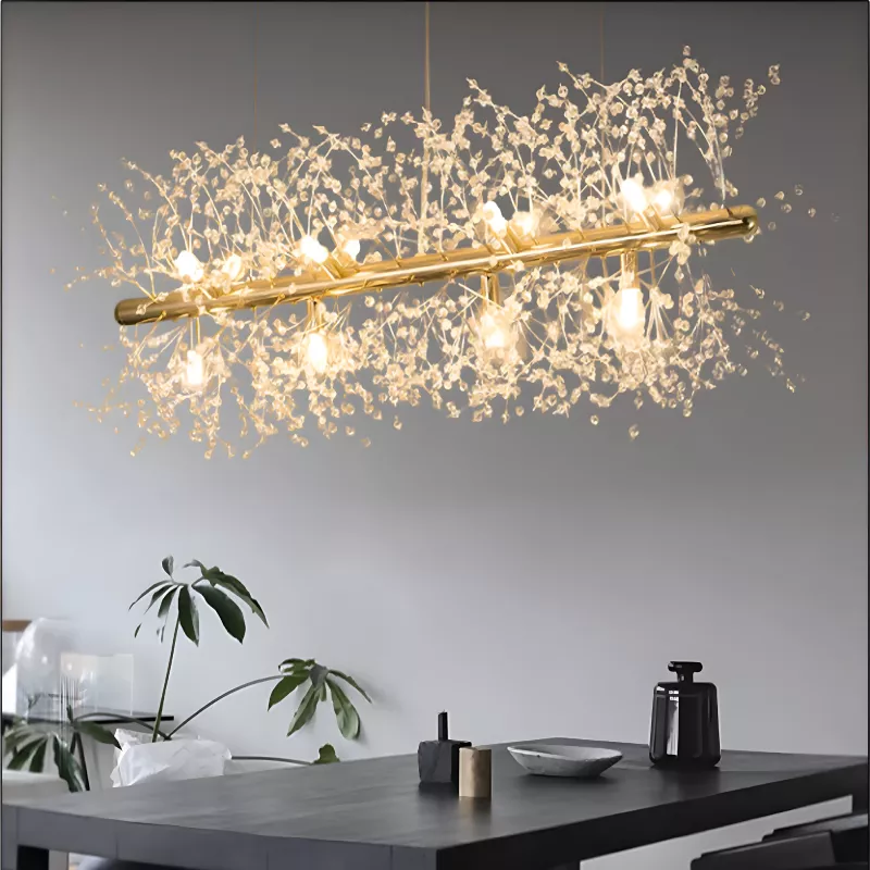 Đèn gắn trần phòng khách-bàn ăn, thanh ngang, kiểu hoa Bồ Công Anh DT-80