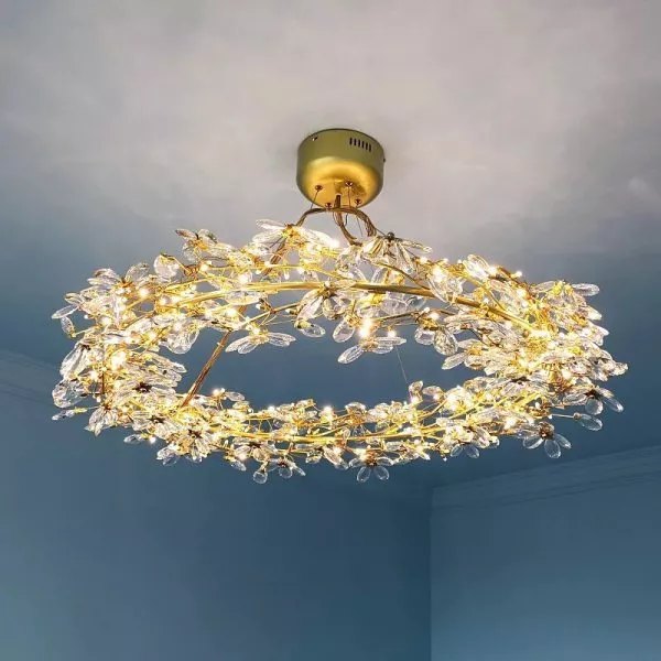 Đèn Gắn Trần Phòng Khách-Bàn Ăn, Thiết Kế Vòng Hoa Nghệ Thuật Tdc-230