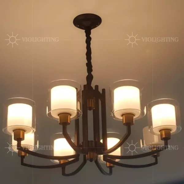 Đèn Gắn Trần Phòng Khách, Bán Cổ Điển, Màu Nâu Giả Cổ Dc-100