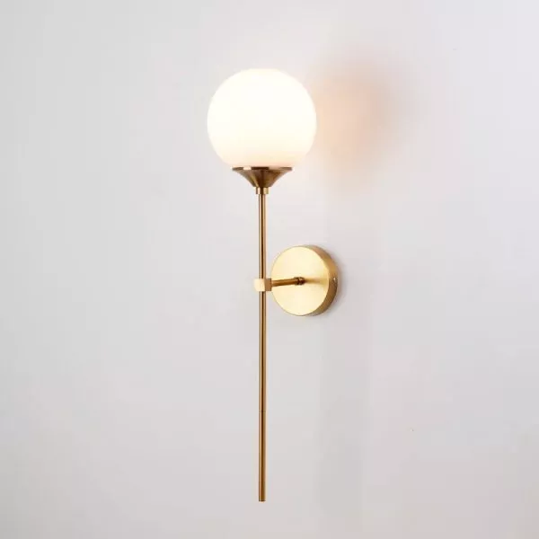 Đèn Gắn Tường Decor, Chao Thủy Tinh Đục Phối Kim Loại Nghệ Thuật Vdc-590