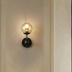 Đèn gắn tường decor, chao thủy tinh khói VDC-507