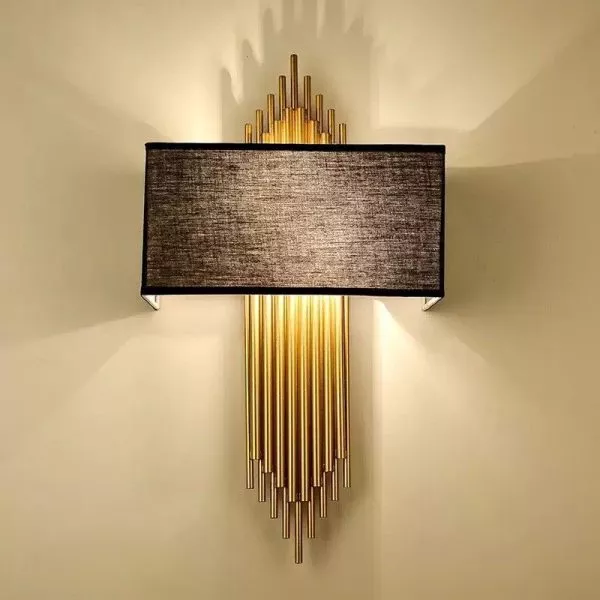 Đèn Gắn Tường Decor,  Chao Vải Phối Kim Loại Thiết Kế Nghệ Thuật  Vdc-530