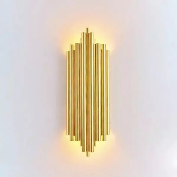 Đèn Gắn Tường Decor, Kim Loại Si Vàng Đồng, Thiết Kế Ống Tre Vdc-562