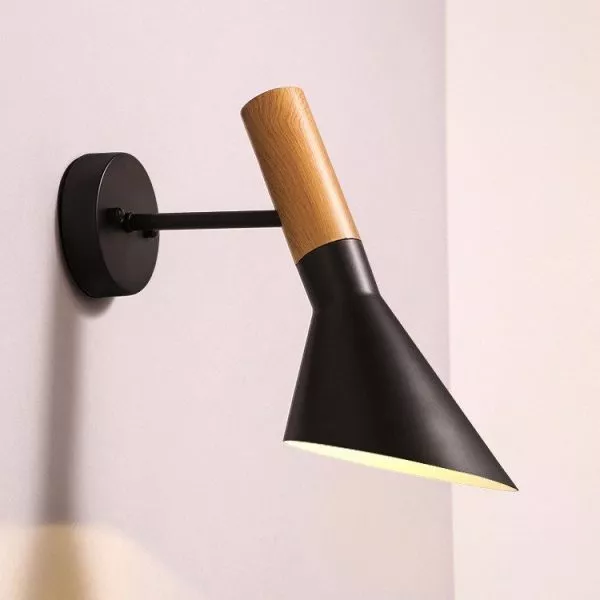Đèn Gắn Tường Decor, Thiết Kế Chóa Cụp, Phối Đui Giả Gỗ Vdc-524