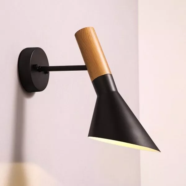Đèn Gắn Tường Decor, Thiết Kế Chóa Cụp, Phối Đui Giả Gỗ Vdc-524