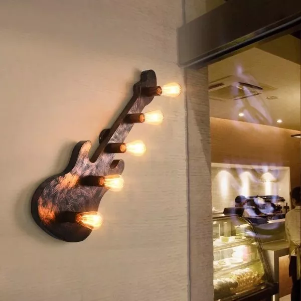 Đèn Gắn Tường Decor, Thiết Kế Hình Đàn Guitar Nghệ Thuật Vdc-631