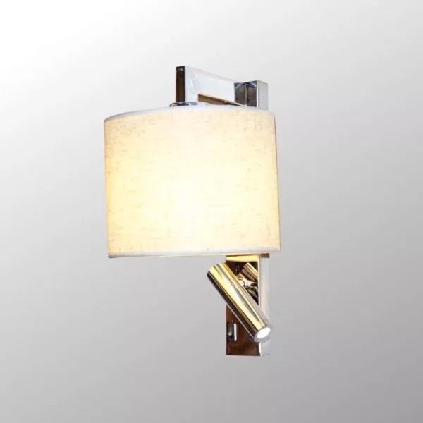 Đèn Gắn Tường Nghệ Thuật, Chao Vải, Kèm Đèn Đọc Sách Vdc-571