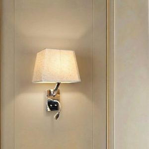 Đèn gắn tường nghệ thuật, chao vải, kèm đèn đọc sách VDC-572