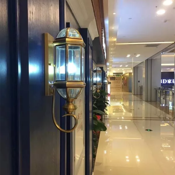 Đèn Gắn Tường Ngoài Trời, Kim Loại Đồng Phối Kính Trong Vd-103
