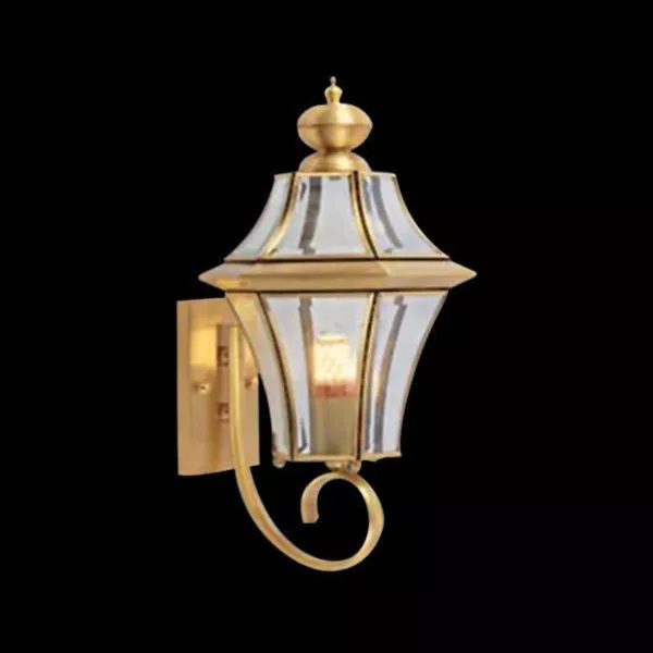 Đèn Gắn Tường Ngoài Trời, Kim Loại Đồng Phối Kính Trong Vd-113