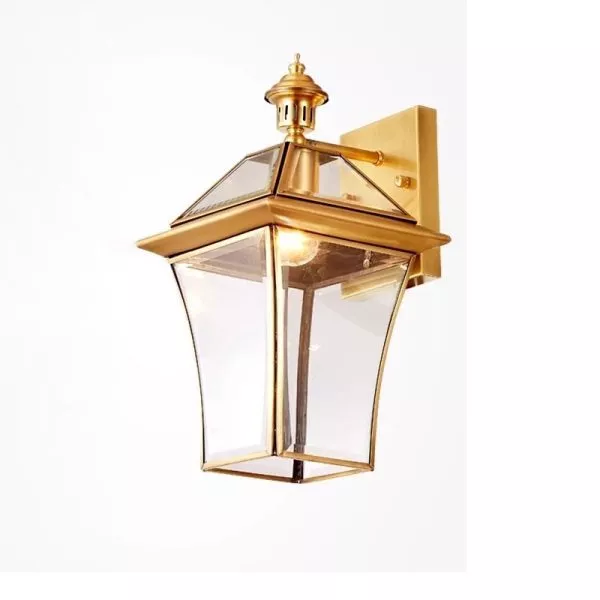 Đèn Gắn Tường Ngoài Trời, Kim Loại Đồng Phối Kính Trong Vd-115
