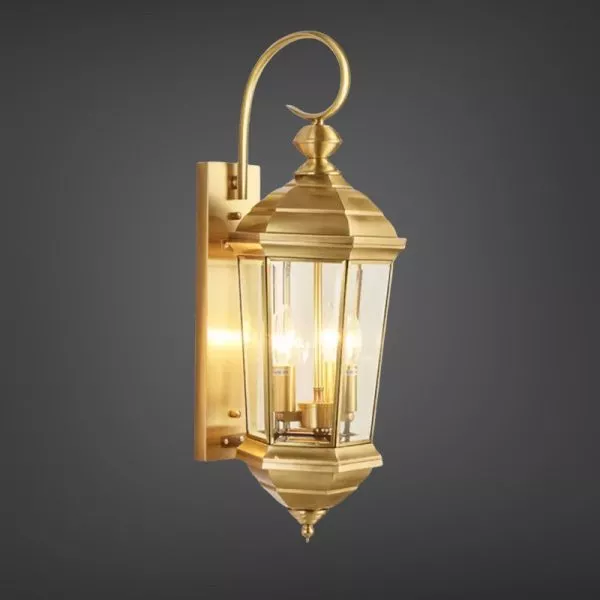 Đèn Gắn Tường Ngoài Trời, Kim Loại Đồng Phối Kính Trong Vd-120