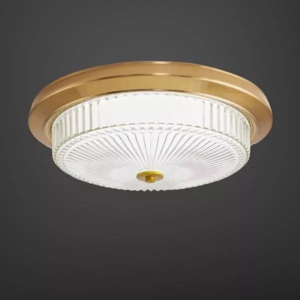 Đèn Ốp Trần Đồng, Mặt Kính Nghệ Thuật Ocd-017