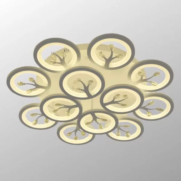 Đèn Ốp Trần Hiện Đại, Thiết Kế Hình Bông Hoa, Đính Phale Nghệ Thuật Ot-066