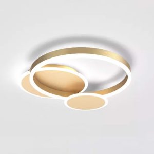 Đèn ốp trần hiện đại, thiết kế vòng tròn đơn giản màu vàng OT-076