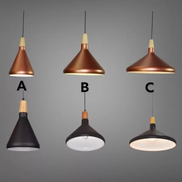 Đèn Thả Chụp Sắt Đui Gỗ Nhiều Màu Tdc-16