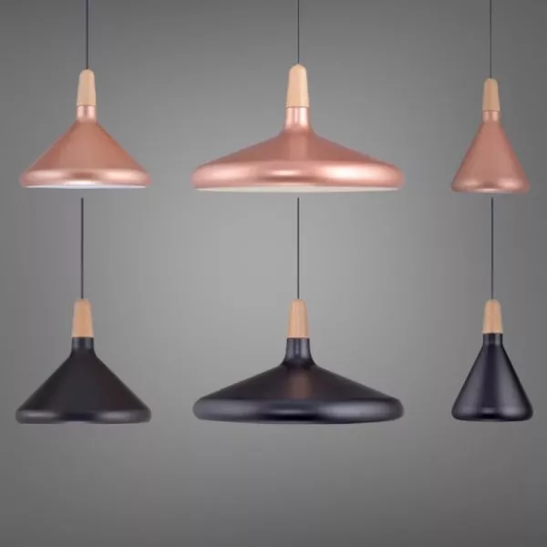 Đèn Thả Chụp Sắt Đui Gỗ Nhiều Màu Tdc-16