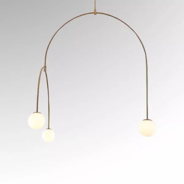 Đèn Thả Decor - Khung Kim Loại Thả Kiểu Ngang, Chao Thủy Tinh Đục Tdc-169