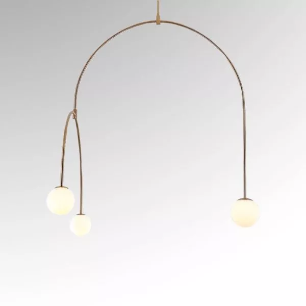 Đèn Thả Decor - Khung Kim Loại Thả Kiểu Ngang, Chao Thủy Tinh Đục Tdc-169