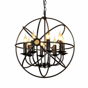 Đèn thả decor – phong cách cơ khí, hình quả cầu sắt nghệ thuật TDC-09