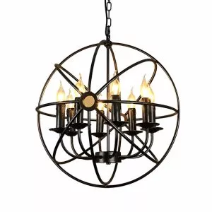 Đèn thả decor – phong cách cơ khí, hình quả cầu sắt nghệ thuật TDC-09