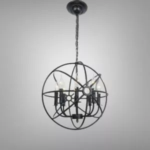 Đèn thả decor – phong cách cơ khí, hình quả cầu sắt nghệ thuật TDC-91