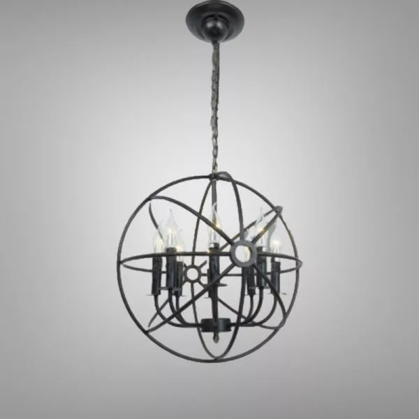 Đèn Thả Decor - Phong Cách Cơ Khí, Hình Quả Cầu Sắt Nghệ Thuật Tdc-91