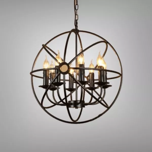 Đèn Thả Decor - Phong Cách Cơ Khí, Hình Quả Cầu Sắt Nghệ Thuật Tdc-91