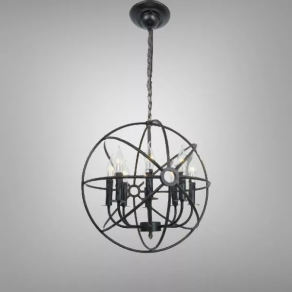 Đèn Thả Decor - Phong Cách Cơ Khí, Hình Quả Cầu Sắt Nghệ Thuật Tdc-91