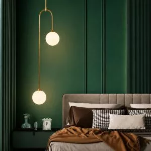 Đèn thả decor – phong cách moonlight, khung kim loại si vàng đồng, treo đứng TDC-154