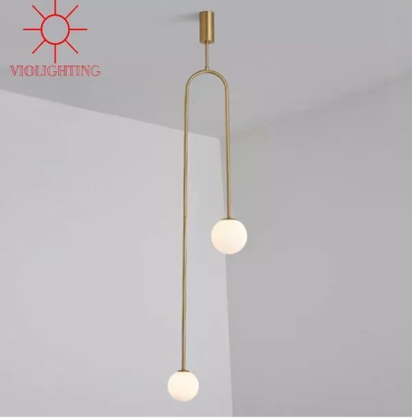 Đèn Thả Decor - Phong Cách Moonlight, Khung Kim Loại Si Vàng Đồng, Treo Đứng Tdc-154