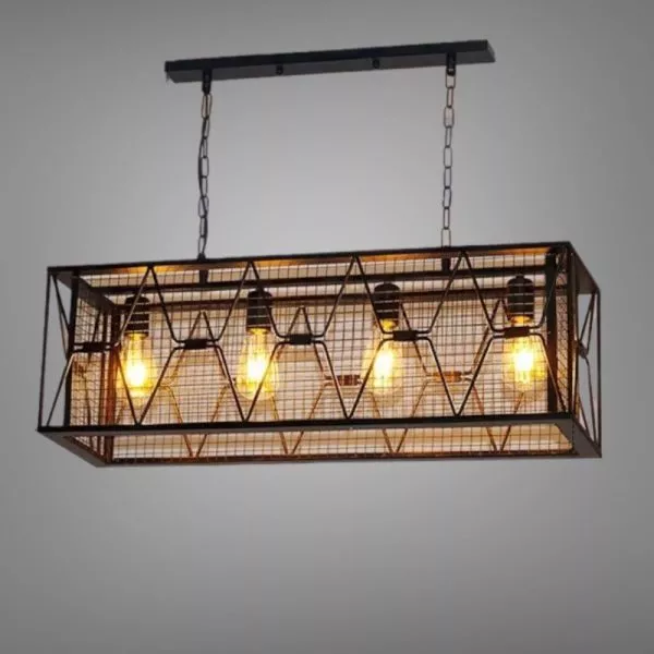 Đèn Thả Decor - Phong Cách Retro, Thiết Kế Khung Lưới Ngang Độc Đáo Tdc-98