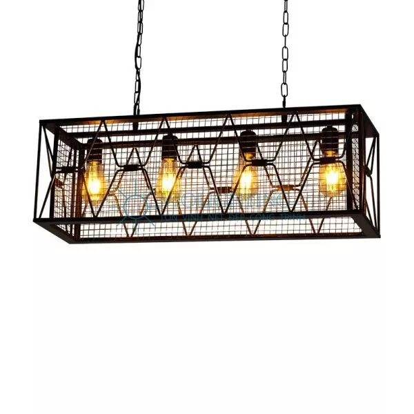 Đèn Thả Decor - Phong Cách Retro, Thiết Kế Khung Lưới Ngang Độc Đáo Tdc-98