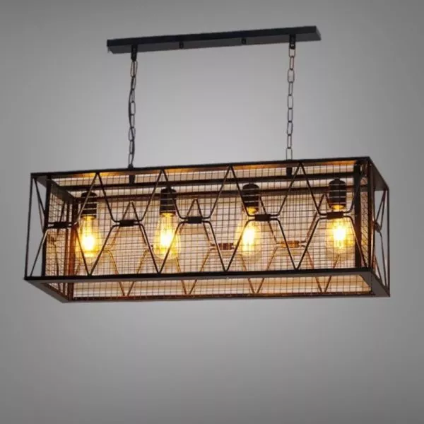 Đèn Thả Decor - Phong Cách Retro, Thiết Kế Khung Lưới Ngang Độc Đáo Tdc-98