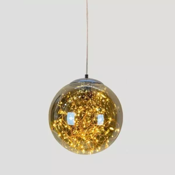 Đèn Thả Decor - Quả Cầu Thủy Tinh Đom Đóm, Màu Khói Tdc-170