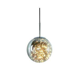 Đèn thả decor – quả cầu thủy tinh đom đóm, màu khói TDC-170