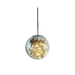 Đèn thả decor – quả cầu thủy tinh đom đóm, màu khói TDC-170