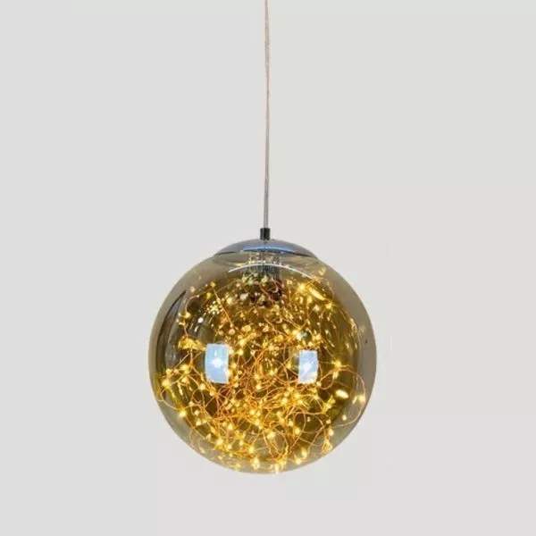 Đèn Thả Decor - Quả Cầu Thủy Tinh Đom Đóm, Màu Khói Tdc-170