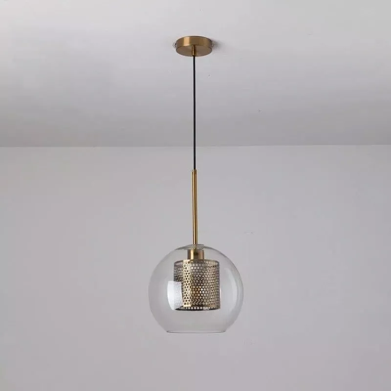 Đèn thả quả cẩu thủy tinh, phối lồng sắt hình tổ ông TDC-184 - Hình ảnh 2