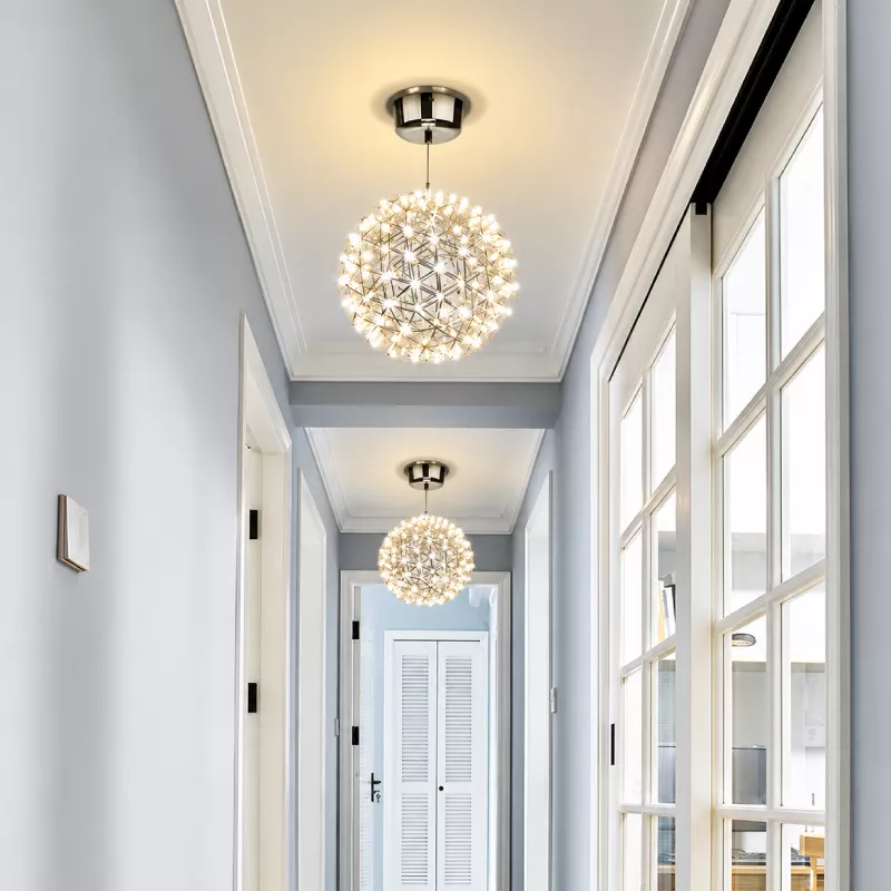 Đèn thả decor - thiết kế quả cầu tuyết màu Inox TDC-95 - Hình ảnh 2